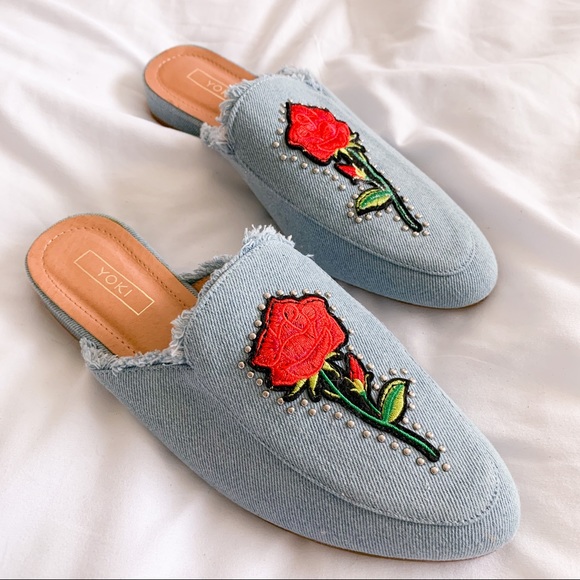 Yoki Shoes - ☀️40% OFF☀️ YOKI Denim & Rose Mules